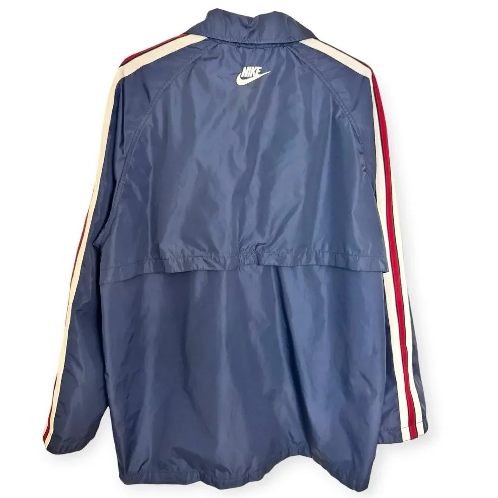 Vintage 90s Nike Windbreaker Jacket Mens XL Navy Red White Stripe Swoosh